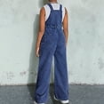 thumbnail image 4 of XAOWF Child Girls Casual Denim Overalls With Star Patch Comfortable Straight Wide Leg Jumpsuit Everyday Wear 8-13 Years Leisure Versatile Trousers, 4 of 5