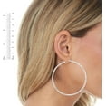 thumbnail image 3 of Floreo 10k White Gold 55mm x 2mm High Polish and Satin Finish Round Tube Hoop Earrings, 3 of 3