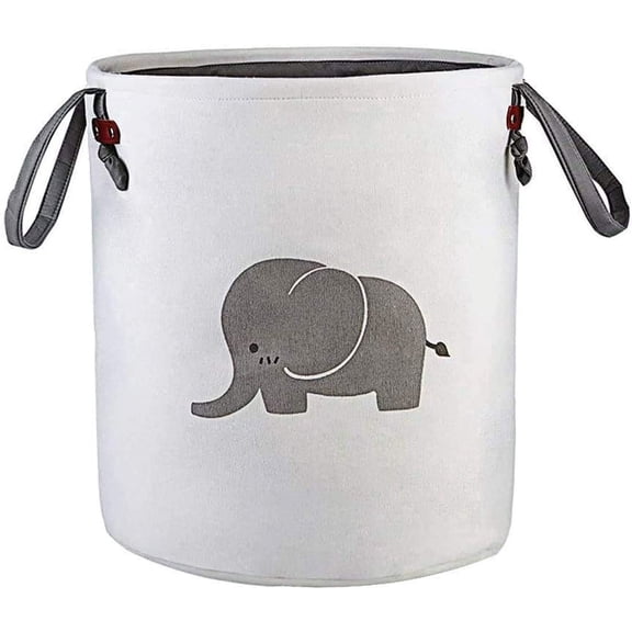 Storage Baskets,Cotton Foldable Round Home Organizer Bin for Baby Nursery,Toys,Laundry,Baby Clothing,Gift Baskets(Elephant)