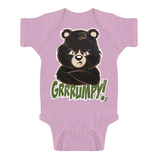 Body Ours Grrrumpy pour Tout-Petits - Rose - 6 Mois