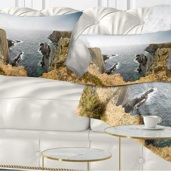 Designart 12" x 20" Multi-color Polyester Throw Pillow