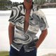 thumbnail image 2 of Men's Summer New Loose Print Short Sleeve Shirt Cardigan Beach Shirt 4XL, 2 of 5