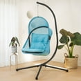 thumbnail image 4 of Barton Egg Swing Chair with Stand, Collapsible Hanging Egg Chair, Steel Frame, UV-Resistant Cushion, Indoor/Patio/Balcony, 4 of 6
