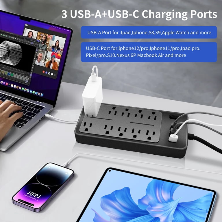 Meromore 14-In-1 Power Strip with USB-C Charging photo 3