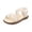 White, variant on Willtoo Girl's Adjustable Ankle Strap Flat Sandals Summer H Band Princess Shoes Outdoor Birthday Party Dress Up Sandals