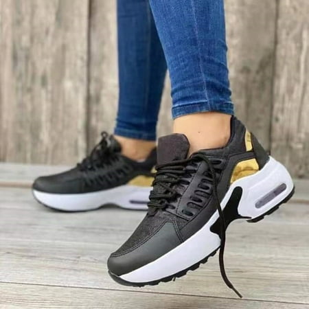 

2023 Spring and autumn new casual single shoes female flying woven wedge heel front lace-up mesh breathable women s shoes