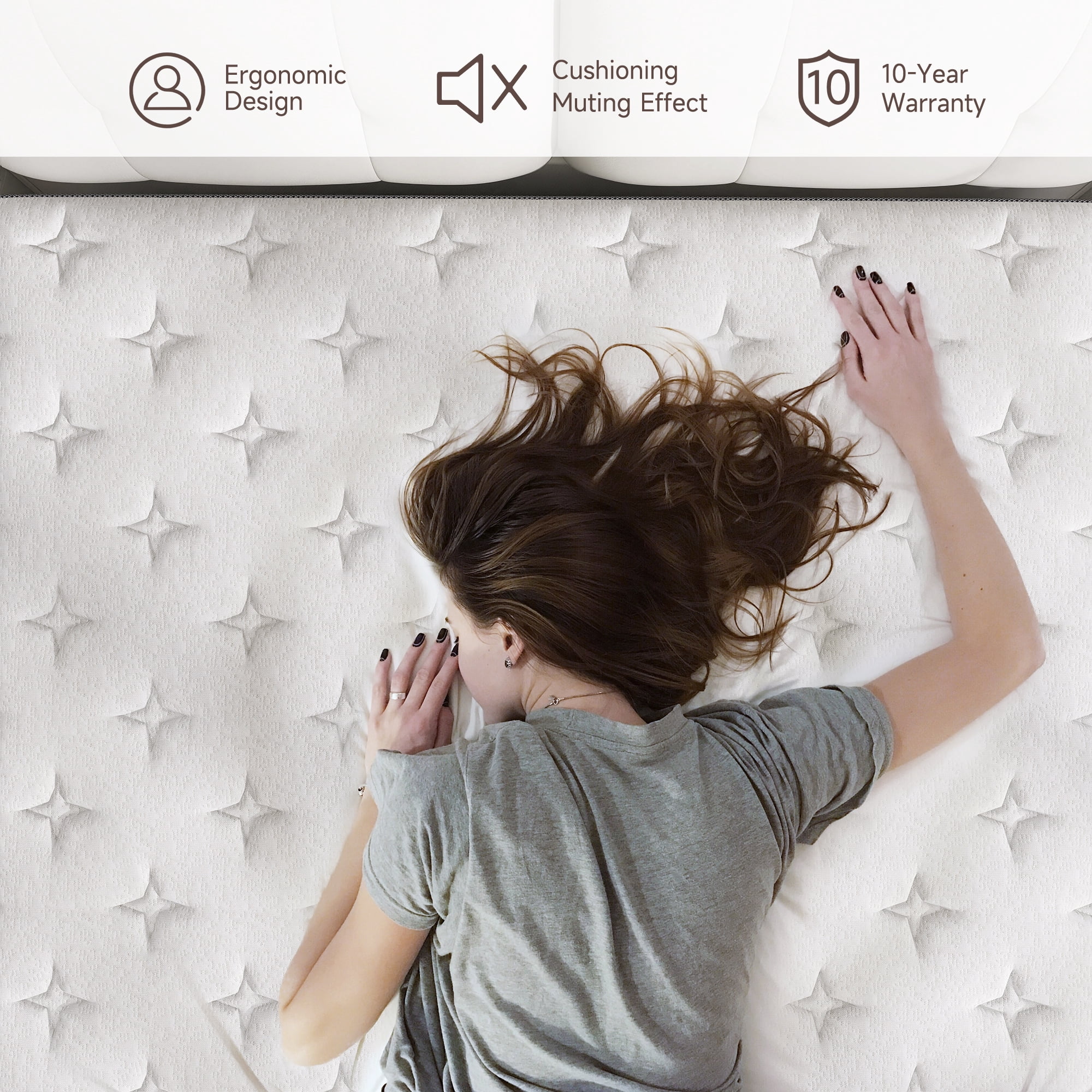 lemontalking 12" Twin Mattress Gel Memory Foam Spring Hybrid Mattress in a Box