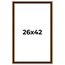 26x42 Frame Gold Brown Plein Air Vintage Solid Wood Picture Frame | 1.75 Inches Moulding Width |