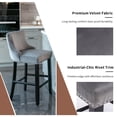 thumbnail image 6 of EHANCIS Set of 2 Counter Height Bar Stools, Modern Velvet Upholstered Counter Chair with Backrests, Home Kitchen Island Leisure Chairs with Solid Wood Legs(Gray ), 6 of 6