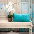 thumbnail image 6 of Nassau Collection 24" Aqua Rectangular Quilted Throw Pillow, 6 of 7