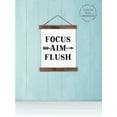 thumbnail image 2 of Wood & Canvas Wall Hanging Focus Aim Flush Bathroom Décor Wall Art Sign 12x14.5-Inch, 2 of 4