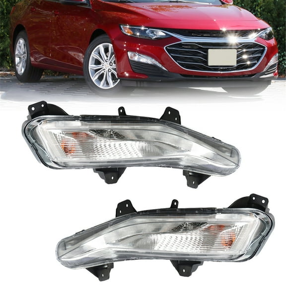 LABLT Left Right Bumper Turn Signal Lights w/ LED DRL Fog Lamps For 19-21 Chevy Malibu