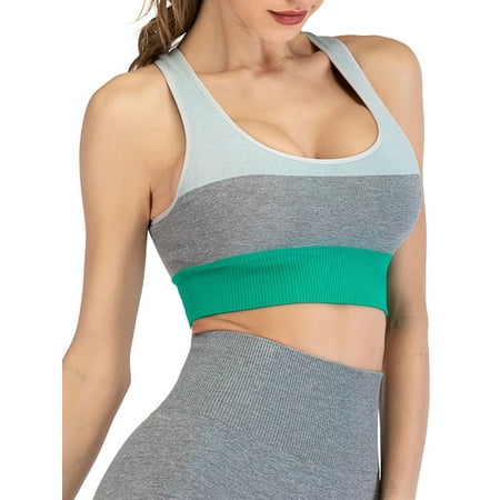 

YouLoveIt Sports Bra Women Active Fashion Padded Cups Sports Bra Running Workout Yoga Fitness Bra with Removable Pads