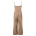 thumbnail image 5 of Cathalem Jumpsuits for Women One Piece Sleeveless Wide Leg Long Pant Rompers With Pockets,Khaki L, 5 of 5