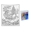 thumbnail image 2 of Christmas DIY Coloring Throw Blanket, Winter Holiday Decorative Soft Warm Cozy Blanket for Couch Sofa Bed, 2 of 5