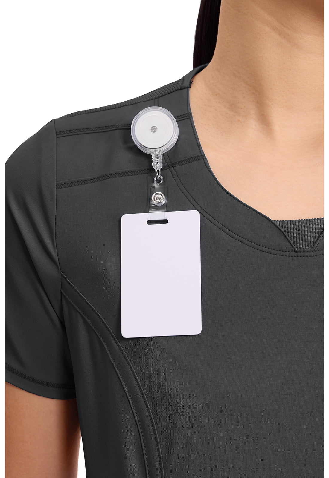 Infinity Cherokee Round Neck Nurse Scrub Tops for Women with 3 Pockets 360 Stretch & Wrinkle-Resistant 2624A