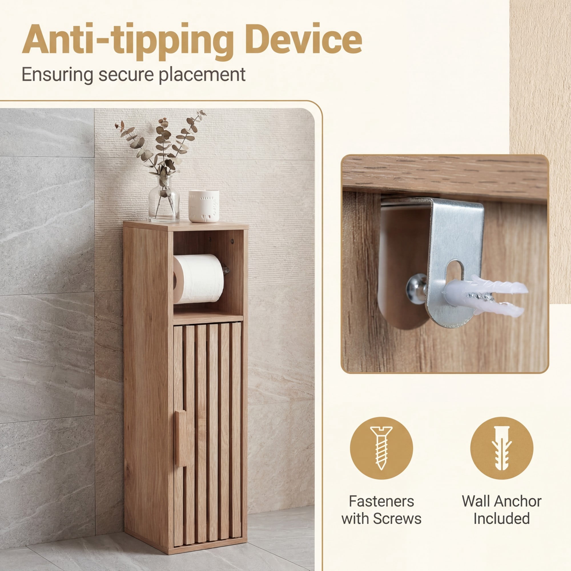 Giantex Slim Bathroom Cabinets, pace-Saving Narrow Storage Organizer