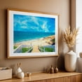 thumbnail image 4 of Pathway to the Sea - Painterly Style - San Diego California Photography Beach Coastal Ocean Landscape Summer Waves Scenic Oak Framed Wall Art Print 5 x 7 inches, 4 of 6