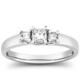 thumbnail image 1 of Women's 1/2ct Three Stone Princess Cut Diamond Ring Solid 14K White Gold, 1 of 3