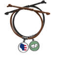 thumbnail image 1 of Pulsera de Cuerda Mano Cadena Cuero Dinero Unbranded Wisconsin Estados Unidos Mapa Estrellas Rayas Bandera, 1 of 2