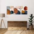 thumbnail image 4 of Framed Terracotta Blue and Orange Abstract Canvas Wall Art Set of 3 Burnt Orange Boho Wall Decor Navy Blue 3 Piece Mid Century Modern Wall Paintings Minimalist Naive Art Prints for Kitchen Living, 4 of 6