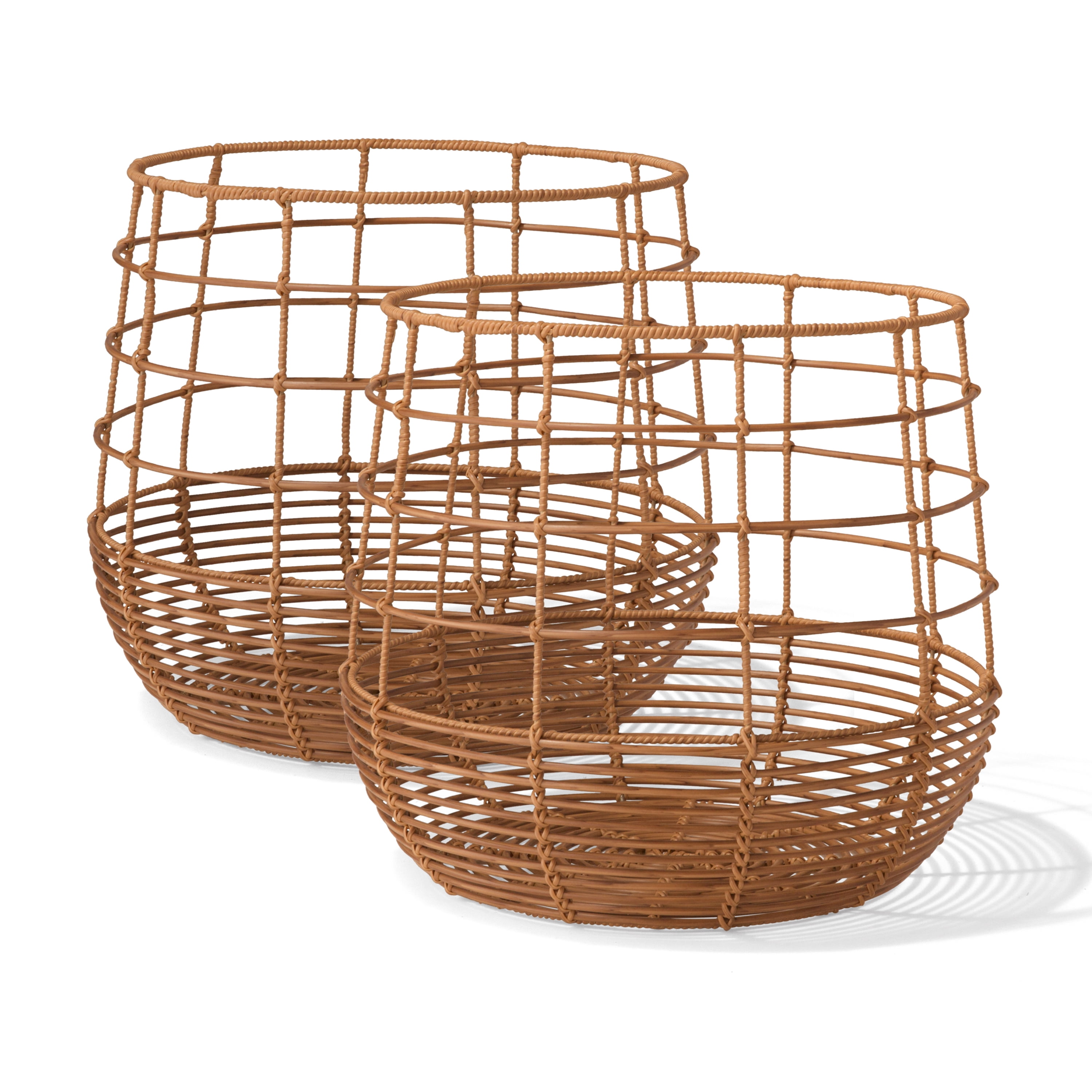 MoDRN Naturals Open Weave Poly Rattan Basket, Round, Set of 2 - Walmart.com MoDRN Naturals Open Weave Poly Rattan Basket, Round, Set of 2 - Walmart.com
