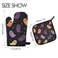 thumbnail image 2 of Yayeee Oven Mitts and Pot Holder Set of 2 Heat Resistant Kitchen Gloves Baking Hot Pad, Halloween Purple Ghosts, 2 of 5