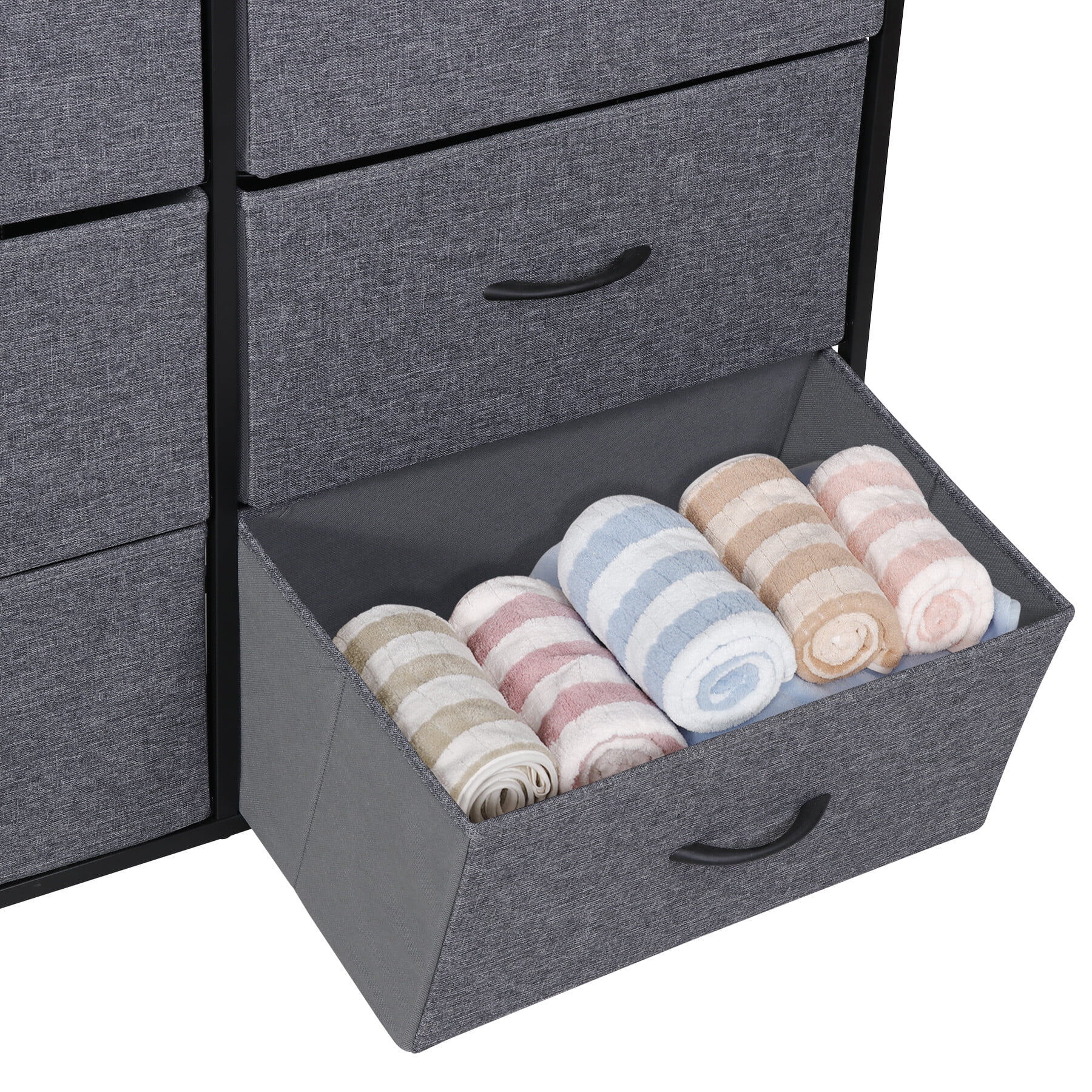 ZENY 9-Drawer Dresser with Steel Frame and Wood Top, Gray