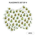 thumbnail image 3 of Placemats Set of 4 / 6, Avocado Friends Placemats for Dining Table Indoor/Outdoors Heat Resistant Washable Placemats 18" x 12", 3 of 8