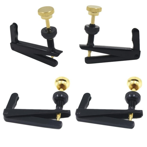Ajustador de cuerdas de 4 microafinadores para violín y violonchelo 4/4 y 3/4, fabricado en Negro