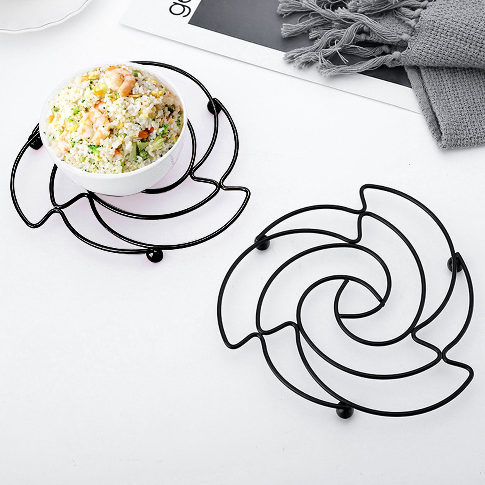 Acheter Support de napperon en fer pour casseroles, dessous de plat, dessous de plat ronds pour ustensiles de cuisine