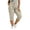 Khaki-02, variant on Nugftut Plus Size Capris for Women, Casual Workwear Cargo Capri Pants with Pockets, Hiking Work