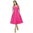 thumbnail image 2 of Bimba Women's Prom Dress With Belt Bridesmaid Party Midi Dress With Pockets, 2 of 9