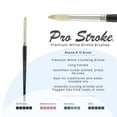 thumbnail image 2 of Creative Mark Pro Stroke Premium White Chungking Hog Bristle Artist Paint Brush - Round # 12 - Natural Bristle Brush w/ Great Control Suitable for Oils, Watercolors, Acrylics, Alkyds, Caseins, 2 of 6