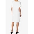 thumbnail image 2 of Robe T-Shirt Midi Longueur Genou à Manches Courtes Ajustée pour Femmes, 2 of 6