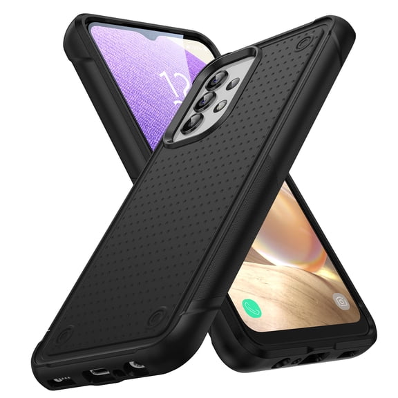 Armor Shockproof Case for Samsung Galaxy A32 4G, [Military Grade Anti-Drop] Rugged Hybrid Hard PC Soft Silicone Heavy-Duty Tough Durable Slim Lightweight Protective Bumper Phone Case, Black