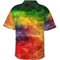 thumbnail image 2 of Colored Rainbow Mens Hawaiian Shirt Short Sleeve Casual Button Up Tropical Summer Beach Shirt, 2 of 9