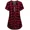 Red Black, variant on Plaid Shirts for Women Short Sleeve V Neck Trendy Casual Tops Summer Clothes Red Large