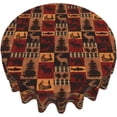 thumbnail image 3 of Bear Deer Tablecloth Round 60" Rustic Vintage Wildlife Elk Moose Cabin Lodge Forest Animal Tree Farmhouse Country Style Circular Table Cloth Cover for Dining Kitchen Party Picnic Decor, 3 of 7