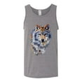 thumbnail image 2 of Wolf Oil Painting Animal Lover Mens Graphic Tank Top, Heather Grey, 2XL, 2 of 3