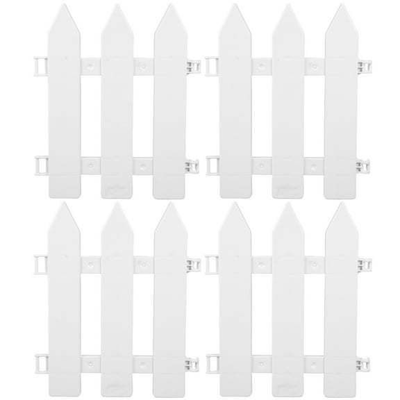 4 Pcs Fence Frame Fence Pet Fence 20.00X17.00X1.00CM White