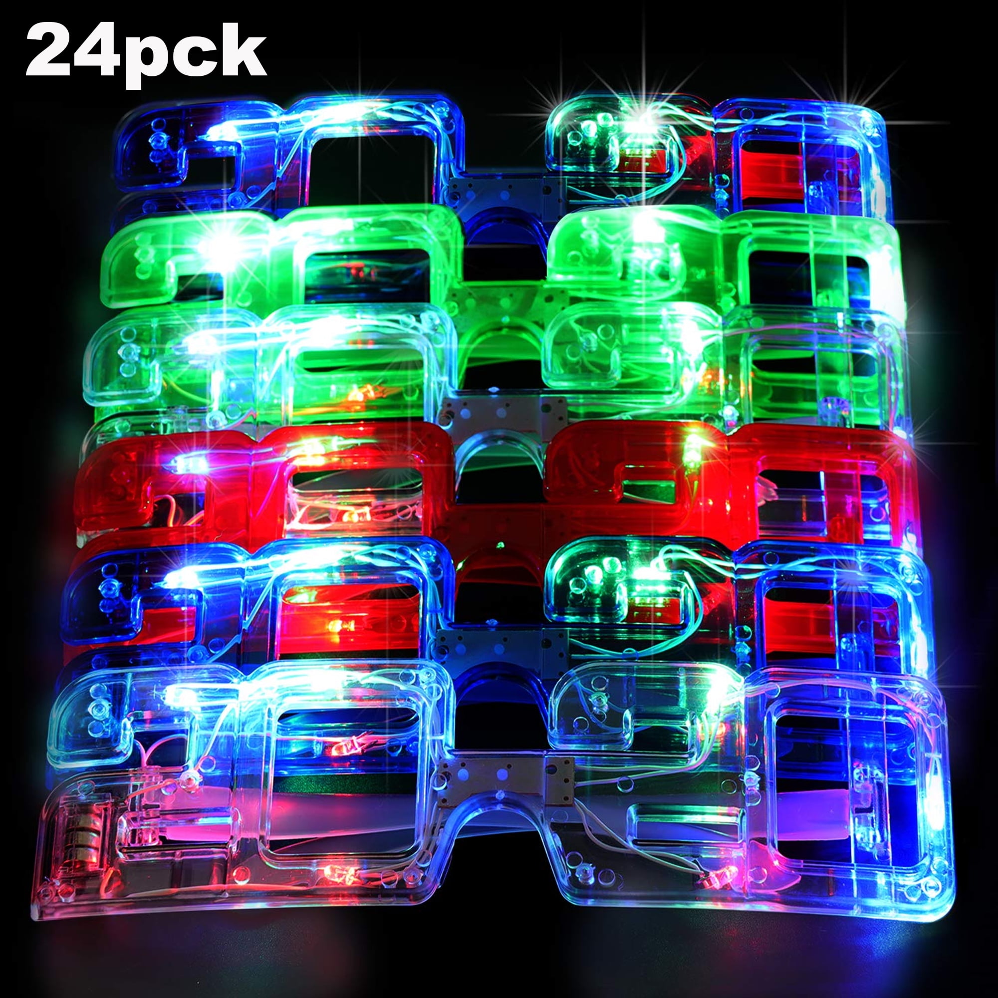 New Years Eve Party - 2020 Light Up LED Eyeglasses Party Favor Supplies (24 Pack) / Assorted