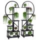 thumbnail image 1 of Set de 2 Soportes para Plantas Metálicos Forma Corazón de 6 Niveles | Con Ruedas y Cajones, Marrón para Interior y Exterior, 1 of 7