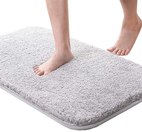 LiGG Memory Foam Bathroom Rug Non-Slip Bath Mat Absorbent Bath Mats Shower Mats cream 40 x 60 cm Microfibre