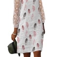 thumbnail image 4 of DYMADE Women Plus Size Lace Sleeve Floral Print Medium Length Loose Dress, 4 of 4
