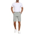 thumbnail image 2 of INSPIRE CHIC Men's Linen Texture Above Knee with Pockets Formal Shorts 36 Light Gray, 2 of 6