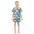 thumbnail image 3 of Airplane Flower Pattern Summer Pajama Set Soft Cotton Short Sleeve Sleepwear 2PCS Pajama Sets Breathable Lounge Set Size 5Y, 3 of 7