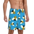 thumbnail image 3 of Rocae Flying Bees for Men's Soft Sleep Pajama Shorts, Waistband and Pockets, 3 of 9