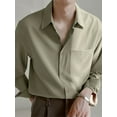 thumbnail image 5 of INCERUN Men's Stylish Design Lapel Long Sleeve Elegant Buttons Shirt, 5 of 6