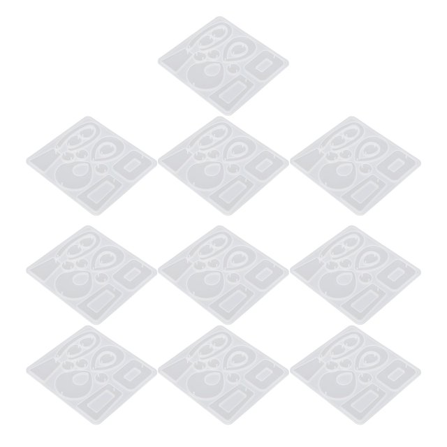 Jewelry Silicone , Irregular Pendant Style Non- 10Pcs Reusable And Durable Resin Molds For Jewelry, For DIY Hand-Made Craft DIY Earring